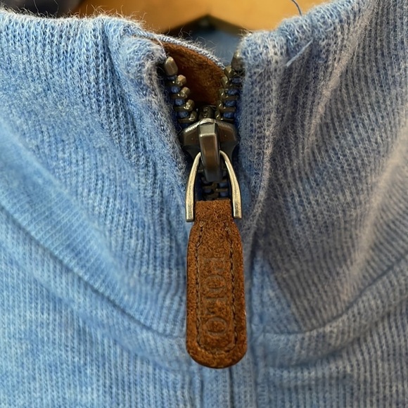 Polo Ralph Lauren Blue Label Men SZ M Pullover Shirt Light Blue Estate Rib - Picture 5 of 10